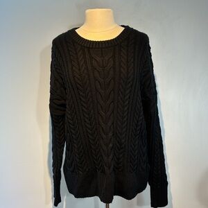 NWT Philosophy XL Black Cozy Cable Knit Pullover